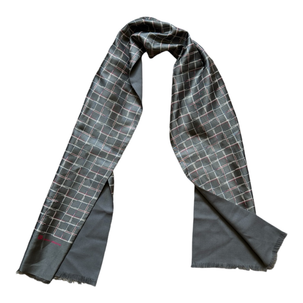 Paco Rabanne Silk & Wool Plaid Print Scarf